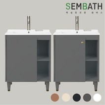 샘바스 오픈 하부장 도기형 욕실장 수건장 욕실 화장실 인테리어 욕실하부장, 더형 서스 손잡이, 크림, 1개