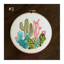 나의첫프랑스자수 초보자를위한 DIY 키트 예쁜 꽃 나무 패턴, 에프_NO HOOP KIT