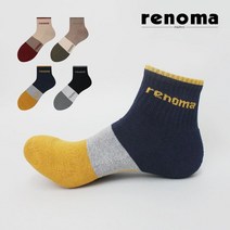 [레노마_양말] 남성 중목 스포츠 이중쿠션 파일 양말 RM5301 3족