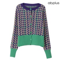 에이비플러스 ab.plus 배색 라인 패턴 포인트 가디건 (LSX1MY33A)