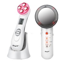 피부미용기 CkeyiN RF EMS LED 라이트 페이셜 마사지 기계 팻 미용용품 2, 은, 협동사