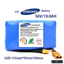 정품 36V 배터리 팩 6.0AH-12AH 충전식 리튬 이온 전기 자기 균형 스쿠터 호버 보드 외발 자전거 타기, 10000mAh