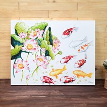 나봄갤러리 연꽃구어도 2 잉어그림 액자, 5.캔버스 액자