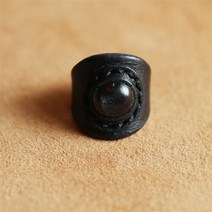 셀러허브(잡화) 에치펠레 통가죽 알반지 시크블랙/주문제작/남자반지/커플반지