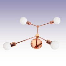 인테리어조명 제토4등 로즈골드색상(E26) 램프별도, 램프포함(LED에디슨둥근형)