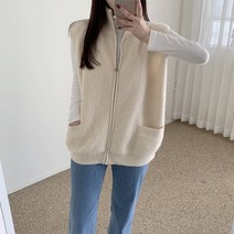 에이치스 고퀄 활용도굿 하이넥 지퍼 양털 플리스 후리스조끼