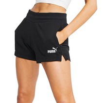 푸마 에센셜 스웨트 반바지 블랙 851821-01 여자 여성 스포츠 트레이닝 팬츠