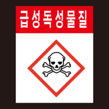 MSDS 경고표지 GHS 급성독성물질 그림문자 스티커 500매, 아트지