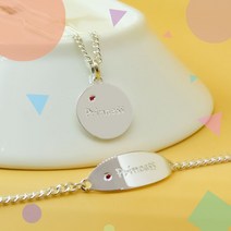 실버 큐빅 프린세스 공주 미아방지목걸이 미아방지팔찌 미아방지세트 공주님 여아 돌선물 백일선물 조카선무 등원선물, 2. 목걸이