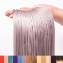 김단 땋기 붙임머리 특수칼라 20인치 반피스, 핑크.레드