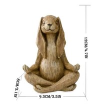 불교용품 명상 선 동물 조각 불교 요가 제스처 토끼 동상 분재 분수 장식 캐주얼 거실 정원 장식, 01 as the picture