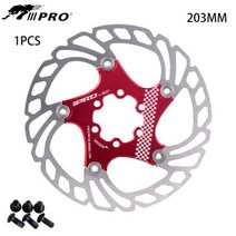 IIIPRO 산악 자전거 브레이크 디스크 140mm 160mm 180mm 203mm 초경량 로터 강력한 열 분산 패드, Red 203mm