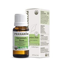 PRANAROM Pranarom - 로즈 제라늄 에센셜 오일 (15ml) 아로마테라피 스킨 케어용 100% 순수 천연 테라피 등급 | USDA ECOCERT 인증, 15ml