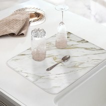 식기건조매트 대리석 잉크 골든 라인 패션 인쇄 된 접시 건조 매트 주방 싱크 흡수 테이블 홈 요리 차 세트, 10 CRY02075_02 45cm x 60cm