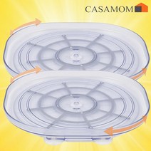 까사맘 냉장고 턴테이블 (2세트) 회전 수납 정리대 빙글빙글 트레이, 2세트