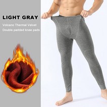 폴리에스테르무릎보호대 바디 긴 레깅스 필링 바지 남성용 따뜻한 양모 허리 코튼 무릎 보호대, 03 Grey_04 XXXL