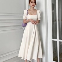 검은 드레스 여성 2021 가을 긴 소매 새로운 인 스커트 기질 스퀘어 칼라 무릎 긴 헵번 바람 작은 검은 치마