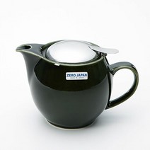 제로재팬 실용적인 도자기 라운드티팟 2인용 450ml 안티크그린, 단일속성