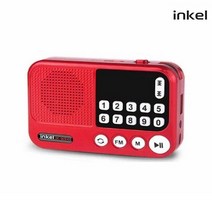 인켈 디지털 휴대용 라디오 MP3 스피커 레드 W99D11E, 단품