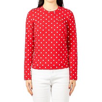 [꼼데가르송] (P1T165 03) 여성 레드와펜 도트 긴팔 티셔츠 21SS