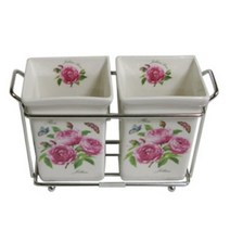 신나라-닷컴_철기아트 쥴리안 장미 수저꽂이 (중) 2개 젓가락 포크 사각 주방용품 정리 숟가락 도자기 수저통 식탁 다용도tlsskfk-ek, 신컴-선택사항없습니다, 이상품찜!