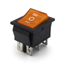 래칭 로커 스위치 전원 I/O 4 핀 6 핀 조명 포함 16A 250VAC 20A 125VAC KCD4 5 개, 15 orange 3nd gear 6pin
