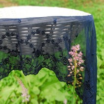 데코탑 로맨틱레이스모음32종 넓은폭레이스 손뜨개느낌토숀레이스, 네이비장미정원