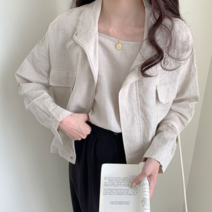 트윈스파파 봄 여름 캐쥬얼 여성 린넨 숏자켓 P0000SIC