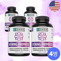 달맞이꽃 종자유 여성 호르몬 피부개선 효능 오일 1300mg 4병, 4개, 90캡슐