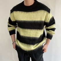 미꼬장 남자앙고라니트 모헤어 단가라 스트라이프