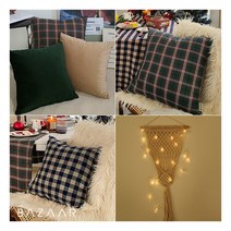 [바자르] 홈데코 필수템 쿠션(쿠션솜포함)1장+감성 LED 미니전구 3종 1택, 쿠션:르니벨벳(그린) / 전구:복숭아