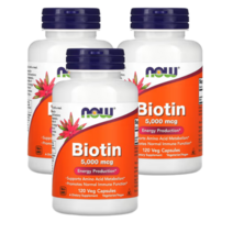 나우푸드 비오틴 5000 베지120정 비타민B7 바이오틴 3병 Now Food Biotin