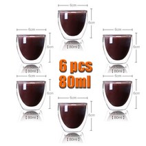 JINUS 온더락잔 싱글몰트 위스키잔 80Ml 이중 벽 컵 투명 수제 내열성 차 마시는 미니 위스키 100 섭씨 에스프레소 커피 제품, [05] F
