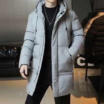 남자헤링본코트 남자 롱롱코트 반코트 맥코트 겨울 재킷 데님 패딩 플러스 사이즈 중간 길이 두꺼운 따뜻한 솔리드 컬러 캐주얼 코트