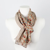 에스랑제이 들꽃하프 여성 면 롱 스카프