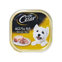 시저 반려견 주식캔, 소+치즈, 100g, 4개
