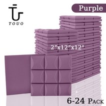 발전기방음박스 방음재 흡음재 사운드 흡수 폼 어쿠스틱 스폰지 스튜디오 방음 벽 6 개, 22.Purple - High Density - 6 P