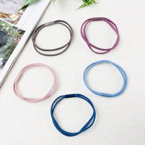 NEW) 2in1 가죽장식 헤어밴드 헤어 고무줄(5개)