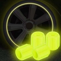 타이어 커버 보관 밸브캡 4x 발광 타이어 밸브 캡 자동차 트럭 SUV 자전거용 야광 녹색 형광 스템, 09 Yellow