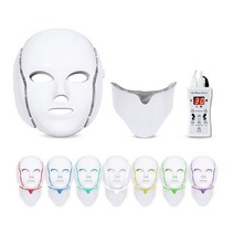 피부 마사지기 돔바디 피부 마스크 초음파 홈케어 무선 led 테라피 피부재생 셀리턴 led마스크 LED 마스크 턱리프팅, 브리티시 넥 화이트