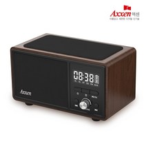 AXXEN 액센 7in1 블루투스 스피커 라디오 무선충전기 다크우드 시계 AUX TF카드 핸즈프리 통화 BS50 충전기-무선충전기, 라이트우드, 라이트우드, 라이트우드