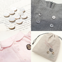 소잉데일리] 반콩 자개 진주 단추 모음 블라우스 원피스 의류 소품 다양한 디자인 여밈 장식 수선, 그레이 72542, 4. 자개단추