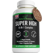 naturalanswers Super HGH 비건 비타민B6와 Tribulus Terrestris 180캡슐 영국제