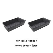 For Tesla Model Y 2021/22 Under Seat Storage Box Felt Cloth Drawer Holder High Capacity Organizer Ca, 02 no top cover - 2pcs