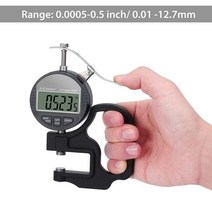 0.001mm 전자 두께 게이지 12.7mm 25.4mm 디지털 마이크로미터 두께 측정기 마이크로미터 두께 테스터, 0  12.7mm 0.01mm