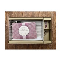 코치 박스드 뎀프시 코너 짚 손목렛 러브베어 참스 분필 핑크 C7444 NWT 684962