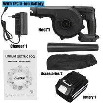 충전 송풍기 계양 송풍기 세차 2 in 1 2000w 288vf 무선 공기 전기 송풍 흡입 잎 pc 집진기 makita 18v 배터리, 협력사, 1 배터리 블랙, 유럽 ​​연합