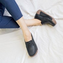 슈즈앤클럽 [천연소가죽] 5cm키높이 말랑 푹신 통굽 로퍼