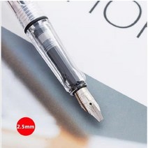 만년필 싸인 서명 볼펜 캘리그라피 세트 평행 투명 아트 잉크 펜 고딕 아랍어 이탈리안 0.7/1.1/1.5/1.9/2.5/2.9mm 펜촉 사무 용품, [02] 2.5mm