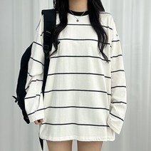 [하의실종] 투라인 단가라 긴팔티 6컬러 오버핏 핏보장 긴팔 롱슬리브 단가라티 학생긴팔티 가을옷 빅사이즈 오버핏단가라티 줄무늬 간절기 가을옷